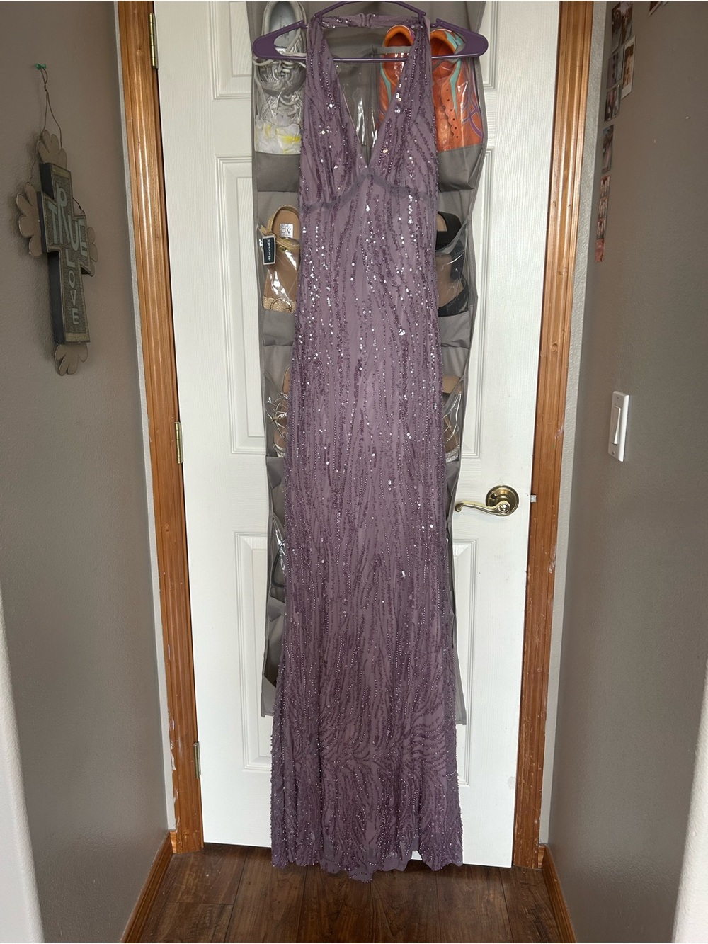 Windsor Lavender Sequin V-Neck prom dress/event dress